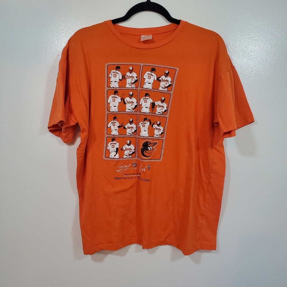 BALTIMORE ORIOLES MLB T-Shirt Orange Size XL Manny Machado Jonathan Schoop
